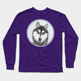 Siberian Husky (Black and White) Long Sleeve T-Shirt